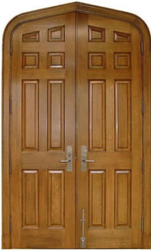 Quartersawn White Oak Gothic top double door_Homestead door companies_Alabama